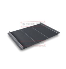 Кликфальц Line 0,5 Quarzit Pro Matt RAL7024 мокрый асфальт с пленкой на замках