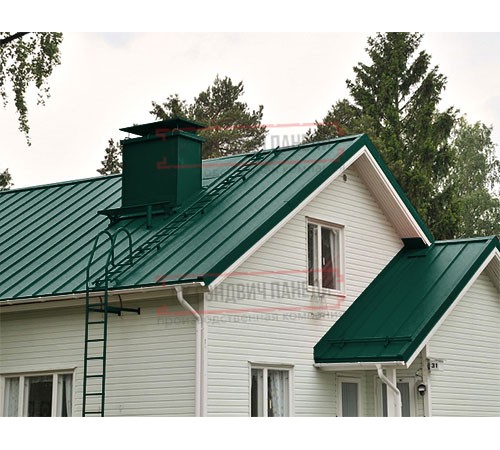 Кликфальц 0,45 Drap ST RAL6005 зеленый мох с пленкой на замках