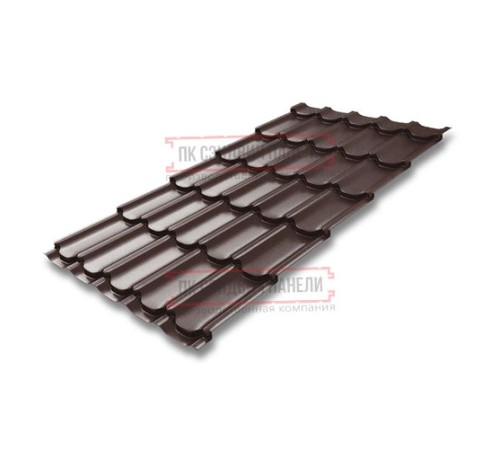 Металлочерепица Квинта плюс RAL8017 PurLite Мatt-0.5