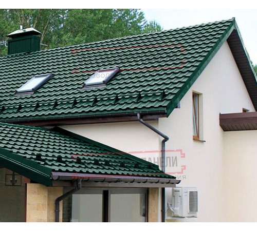 Металлочерепица Квинта плюс 3D RAL6005 Satin-0,5