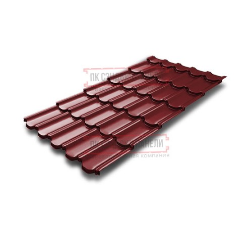 Металлочерепица Квинта плюс 3D RAL3011 Полиэстер-0,45