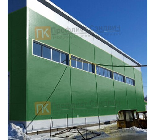 Сэндвич панели гладкие с пенополиизоциануратом, ширина 1200 мм, толщина 40 мм, 0.5/0.5, RAL6002