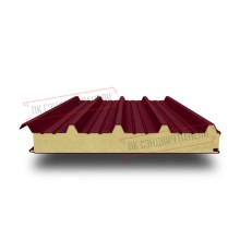 Сэндвич панели кровельные с пенополиуретаном, ширина 1200 мм, толщина 300 мм, 0.5/0.5, бордо
