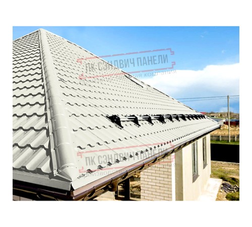 Планка конька круглого R110х2000 ПЭ-9003-0.5