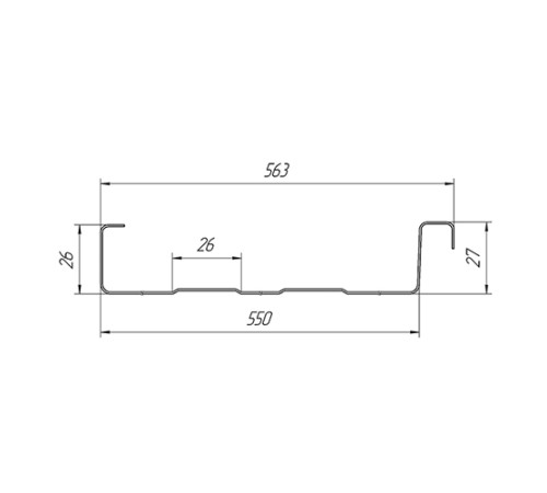 Продольно гнутый фальц профилированный 0,5 RAL 9003 Satin