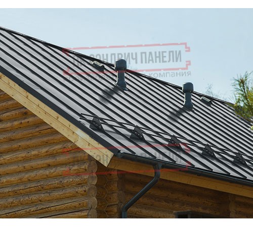 Фальц двойной стоячий Line 0,45 Drap RAL7016 антрацитово-серый с пленкой на замках