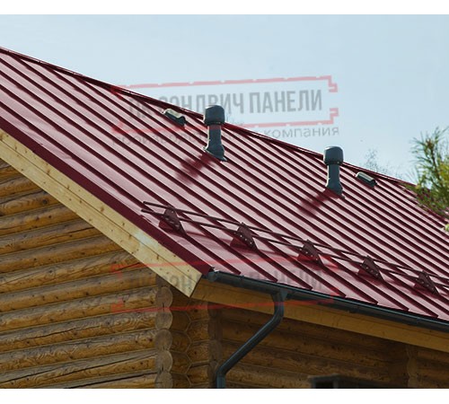 Фальц двойной стоячий Line 0,45 Drap RAL3005 красное вино с пленкой на замках