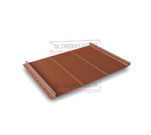 Кликфальц Line 0,5 Satin RAL8004 терракота с пленкой на замках