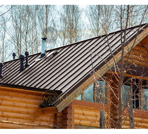 Кликфальц Line 0,5 Atlas RAL8017 шоколад с пленкой на замках