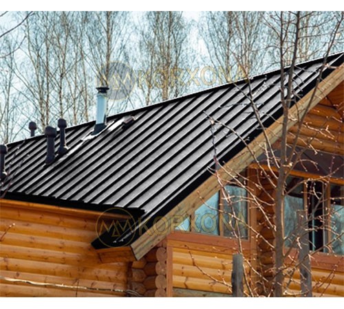 Кликфальц Line 0,45 Drap ST RAL9005 черный с пленкой на замках