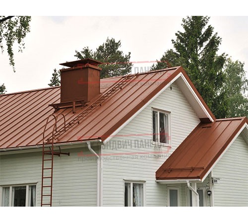 Кликфальц GL 0,5 Velur RAL8004 терракота с пленкой на замках