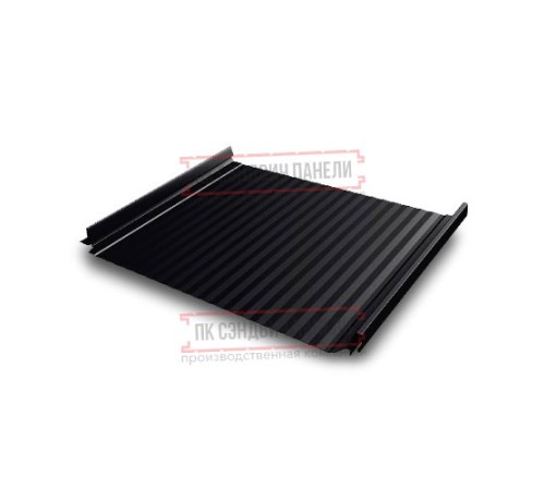 Кликфальц Pro Gofr 0,45 Drap ST RAL9005 черный с пленкой на замках