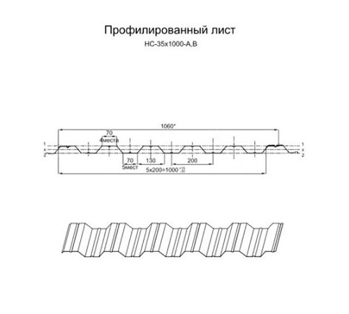Профнастил НС35-1000 Norman RAL-6018-0.5