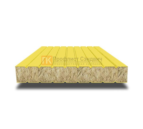 Сэндвич панели без замков с минеральной ватой, ширина 1200 мм, толщина 200 мм, 0.5/0.5, RAL1018