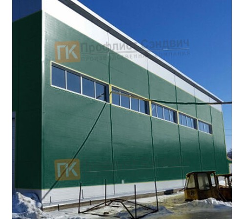 Сэндвич панели гладкие с пенополиизоциануратом, ширина 1200 мм, толщина 200 мм, 0.5/0.5, RAL6005