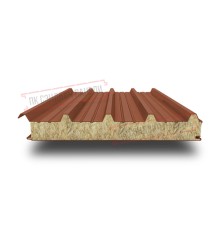 Сэндвич панели кровельные с минеральной ватой, ширина 1200 мм, толщина 20 мм, 0.5/0.5, RAL8004