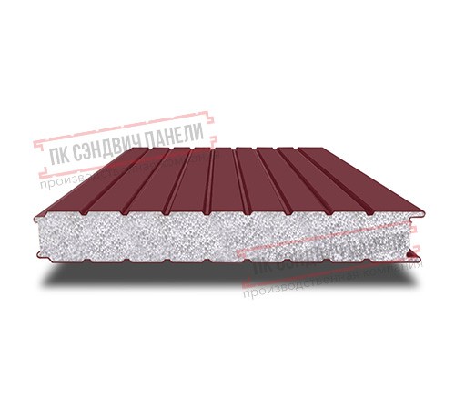 Сэндвич панели стеновые с пенополистиролом, ширина 1000 мм, толщина 200 мм, 0.5/0.5, RAL3005