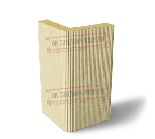 Угловая сэндвич-панель вертикальная из пенополиизоцианурата, 0.5/0.5, ширина 1200 мм, толщина 20 мм, RAL1014