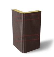 Угловая сэндвич-панель вертикальная из пенополиизоцианурата, 0.5/0.5, ширина 1200 мм, толщина 20 мм, RAL8017