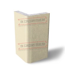 Угловая сэндвич-панель вертикальная из пенополистирола, 0.5/0.5, ширина 1200 мм, толщина 250 мм, RAL1015