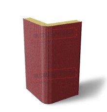Угловая сэндвич-панель вертикальная из пенополиизоцианурата, 0.5/0.5, ширина 1200 мм, толщина 220 мм, RAL3011
